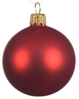 Decoris 4 Glazen Kerstballen Mat 10 Cm Kerstrood