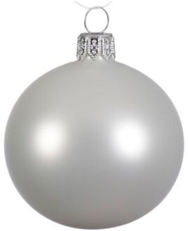 Decoris 4 Glazen Kerstballen Mat 10 Cm Winter Wit