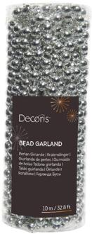 Decoris 4 stuks Kralenketting plastic 8mmx10m zilver