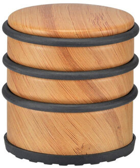 Decoris 4x Bamboe deurstopper 7 cm - Huishouden deurstoppers/deurwiggen - hout/metaal