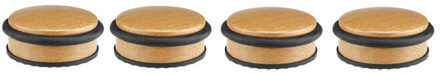 Decoris 4x Kleine metalen deurstoppers 10 x 4,5 cm bamboelook