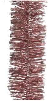 Decoris 5 stuks! Guirlande lametta glans d7 cm en h270 cm veloursroze