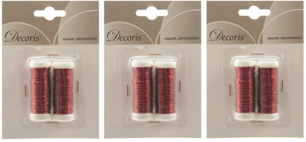 Decoris 6x Rood ijzerdraad op rol 300 meter