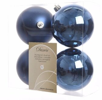 Decoris 8-delige kerstballen set blauw - Kerstbal