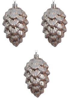 Decoris 8x Kerstboomhangers bruine dennenappels 9 cm kerstversiering