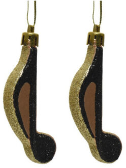 Decoris 9x Kerstboomhangers achtste muzieknoten goud 7 cm kerstversiering