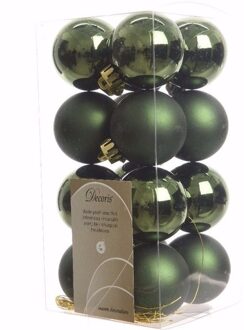 Decoris Ambiance Christmas kerstboom decoratie kerstballen groen 16 stuks - Kerstbal