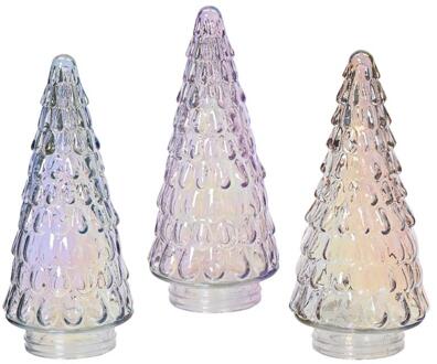 Decoris Beeld everlands kunstkerstboom glas iriserend 23cm multi