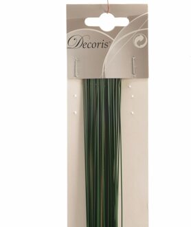 Decoris Binddraad/wikkeldraad - 384x st - groen - 400 mm x 0,8 mm - hobbydraad/bloemendraad