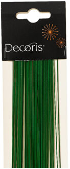 Decoris Binddraad/wikkeldraad - 64x st - groen - 400 mm x 0,8 mm - hobbydraad/bloemendraad
