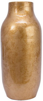 Decoris Bloemen vaas antiek goud van keramiek 60 cm hoog diameter 24 cm