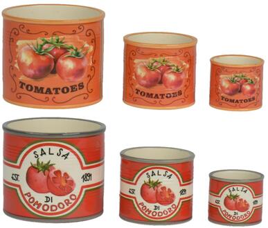Decoris Bloempot Tomaat set a 3 Ø13,6xH11,8cm rood