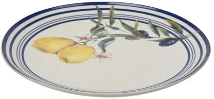 Decoris Bord Citroen porselein dia20,3cm wit