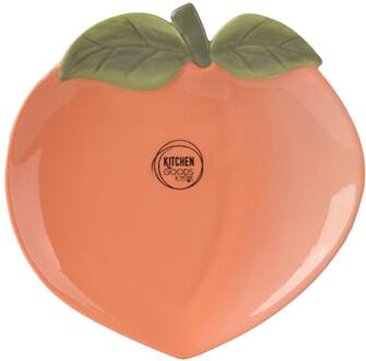 Decoris Bord dolomiet 16cm perzikvorm oranje