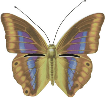 Decoris Bruin/geel vlinder insectenhotel 20 cm