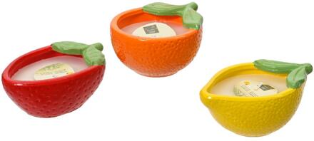 Decoris Citronella kaars fruit 14x10x5,5cm verschillende