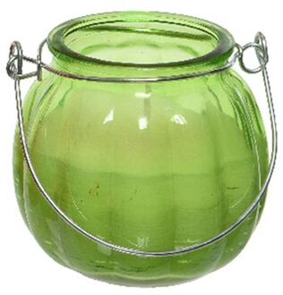 Decoris Citronella kaars - glas - groen - 15 branduren - D8 x H8 cm - geurkaarsen