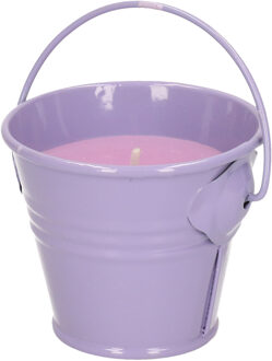 Decoris Citronella kaarsen - in zink potje - set 3x - paars - 5 branduren