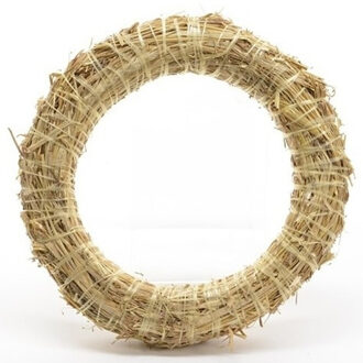 Decoris Decoratie krans van stro - D40 x 6,5 cm - DIY kransen maken - kerst deurkrans/kerstkrans Multi