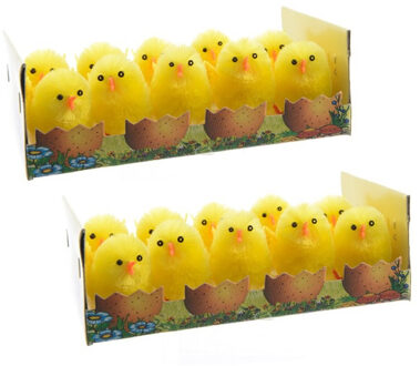 Decoris Decoratie mini kuikentjes - 50x stuks - geel - 5 cm - Paaskuikentjes - Paasdecoratie