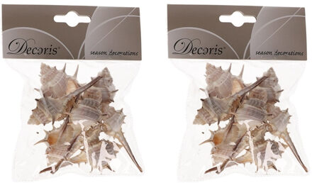 Decoris Decoratie schelpen Thorn - 3x zakjes - 6 cm - Natuurlijke schelpjes - Maritiem - strand them