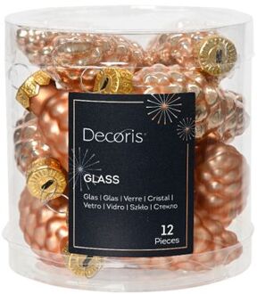 Decoris denappel gls d2.5h6 cm rose ass 12st kerst Roze