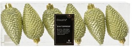 Decoris denappel kunststof d4h8 cm pstch 6st kerst Groen