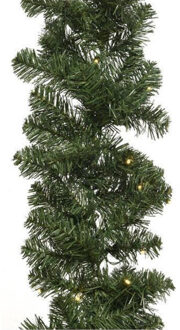 Decoris dennenslinger guirlande - groen - 270 cm-?guirlande?- met verlichting - kerstslinger
