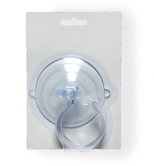Decoris Dennenslinger ophanghaak - zuignap - transparant - D8,5 cm - kunststof - haak