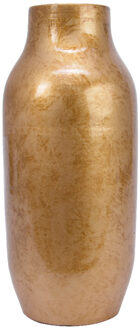 Decoris Design Bloemenvaas Terracotta - goud - 24 x 60 cm - unieke glazuurlook