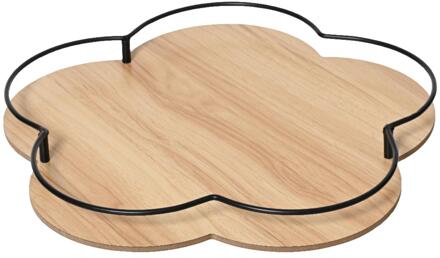 Decoris Dienblad bamboe bloem Ø32cm bruin