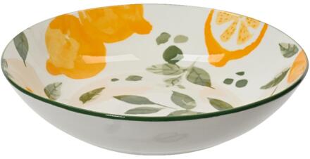 Decoris Diepbord porselein Ø20cm citroen geel