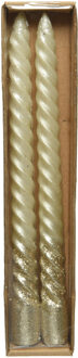 Decoris Dinerkaars Swirl creme glitter 2st beige