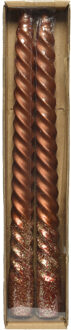 Decoris Dinerkaars Swirl kaneel glitter 2stuks bruin