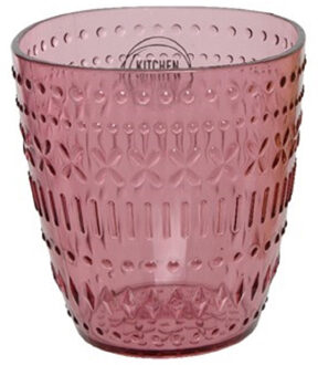 Decoris Drinkglas/beker - kunststof - 250 ml - roze