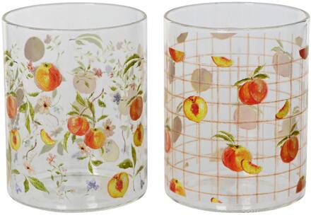 Decoris Drinkglas glas 500ml helder perzik transparant