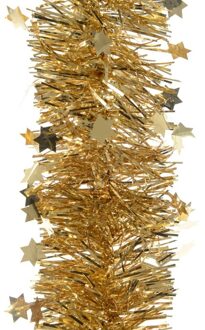 Decoris Feestversiering folie slinger sterretjes goud 10 x 270 cm kunststof/plastic feestversiering