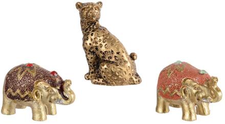 Decoris Figuur Dier goud in tasje 4x2,7x4,5cm