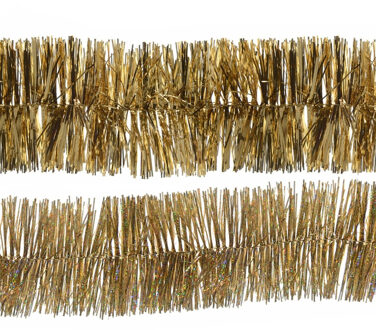 Decoris folie kerstslingers 2x stuks - goud - kunststof - 270 cm