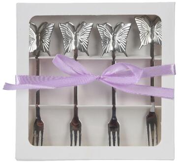 Decoris Gebaksvorkset 4-delig rvs zilver