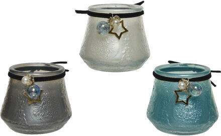 Decoris Geurkaars in glas Ø7,3x6,8cm verschillende