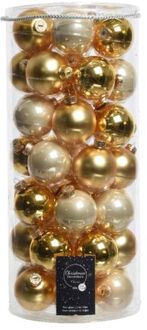 Decoris Glas Kerstballen Mix (6cm) Box 49 Stuks Gold Goud