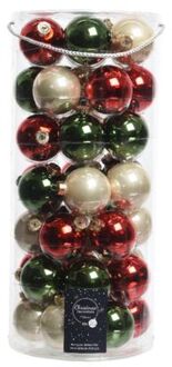 Decoris Glas Kerstballen Mix (6cm) Box 49 Stuks Red Green Multicolor