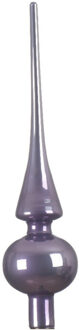 Decoris Glazen kerstboom piek heide lila paars glans 26 cm