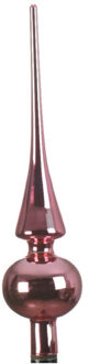 Decoris Glazen kerstboom piek lippenstift roze glans 26 cm