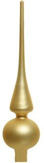 Decoris Glazen kerstboompiek goud mat 26 cm - kerstboompieken Goudkleurig