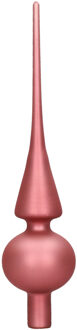 Decoris Glazen kerstboompiek oud roze mat 26 cm - kerstboompieken