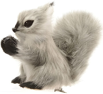 Decoris Grijze eekhoorns kerstversiering clip decoratie 8 cm Grijs