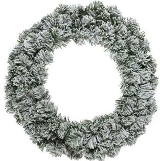 Decoris Groen/witte kerstkrans 40 cm Imperial met kunstsneeuw