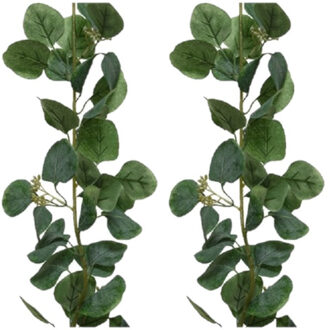 Decoris groene klimop kunstplant slinger 180 cm - 2x stuks - Kunstplanten/nepplanten - Hangplanten